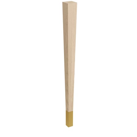 29 Square Tapered Leg And 4 Satin Brass Ferrule - Ash With Semi-Gloss Clear Coat Finish